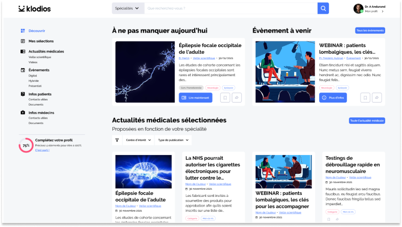 Visuel de l'application